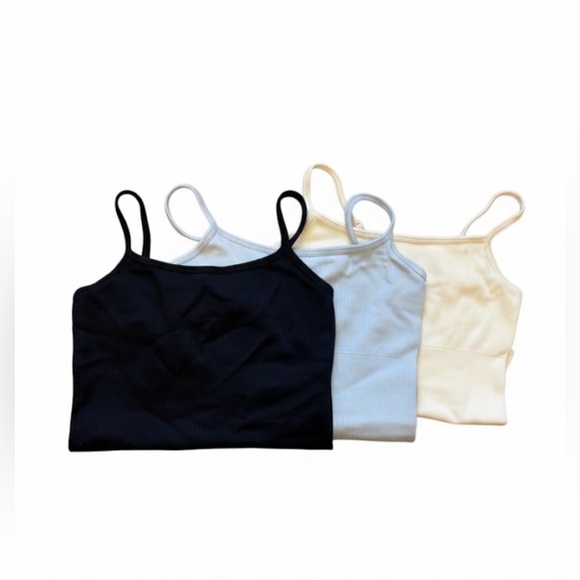 OQQ Tops - OQQ Women's 3 Piece Ribbed Yoga Bodysuits | Size L | Spaghetti Straps